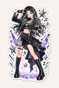 K-pop Inspired Sticker Collection - Stage Star Vinyl Stickers