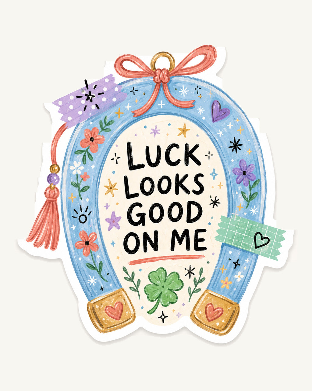 Lucky Charm Sticker Collection – 10 Cute Positive Affirmation Vinyl Stickers