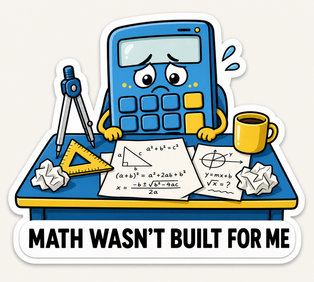 Funny School Subject Sticker Collection – 10 Study & Student Life Vinyl Stickers