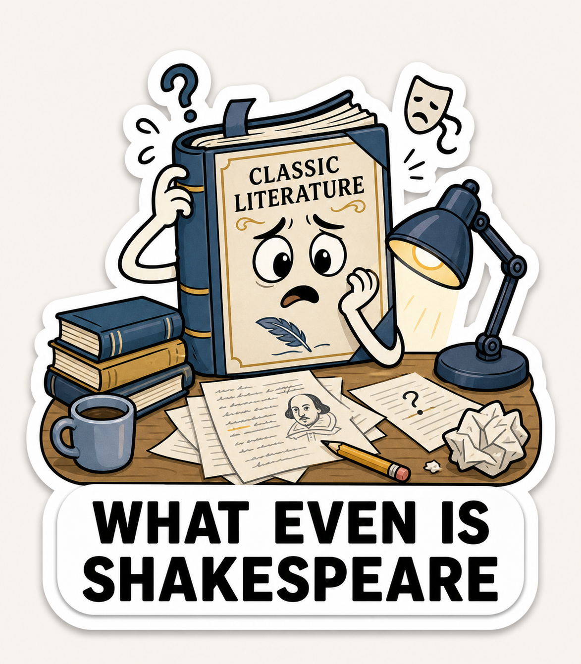 Funny School Subject Sticker Collection – 10 Study & Student Life Vinyl Stickers