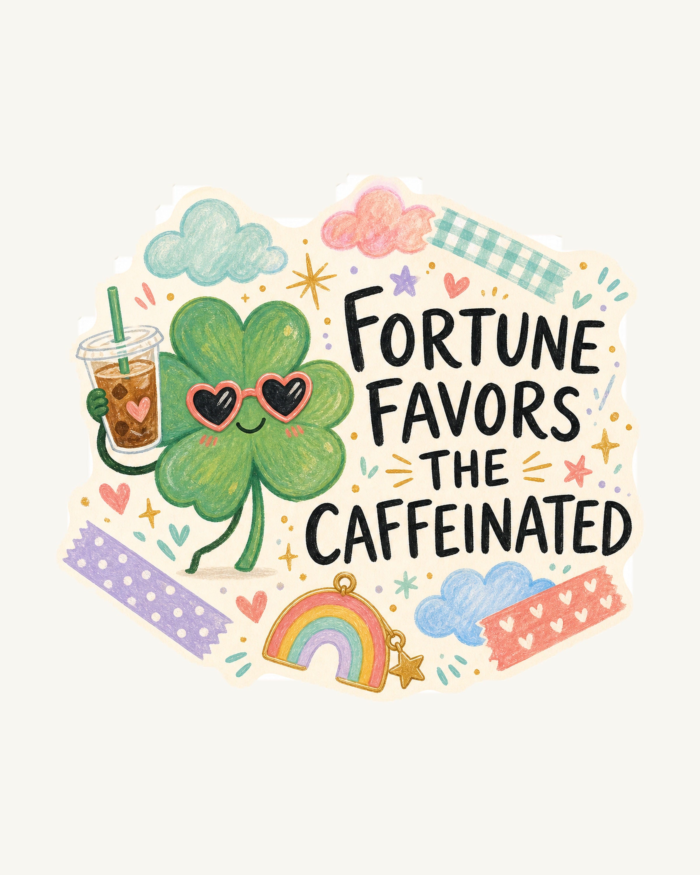 Lucky Charm Sticker Collection – 10 Cute Positive Affirmation Vinyl Stickers