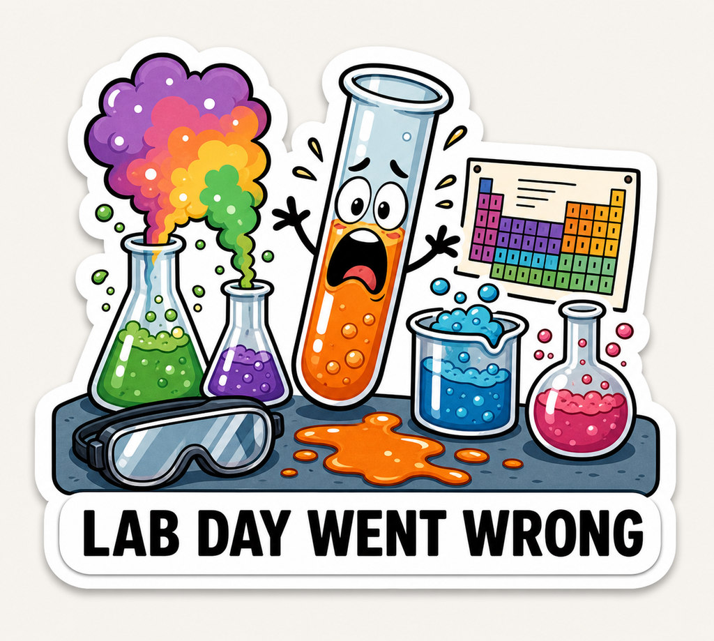 Funny School Subject Sticker Collection – 10 Study & Student Life Vinyl Stickers
