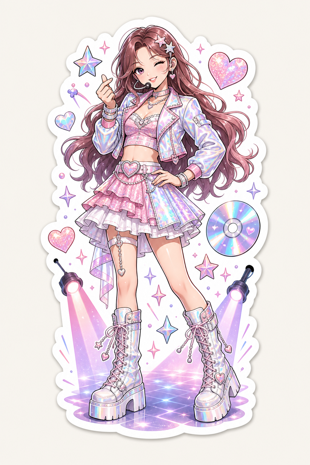K-pop Inspired Sticker Collection - Stage Star Vinyl Stickers