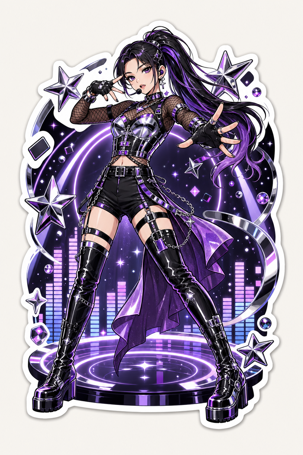 K-pop Inspired Sticker Collection - Stage Star Vinyl Stickers