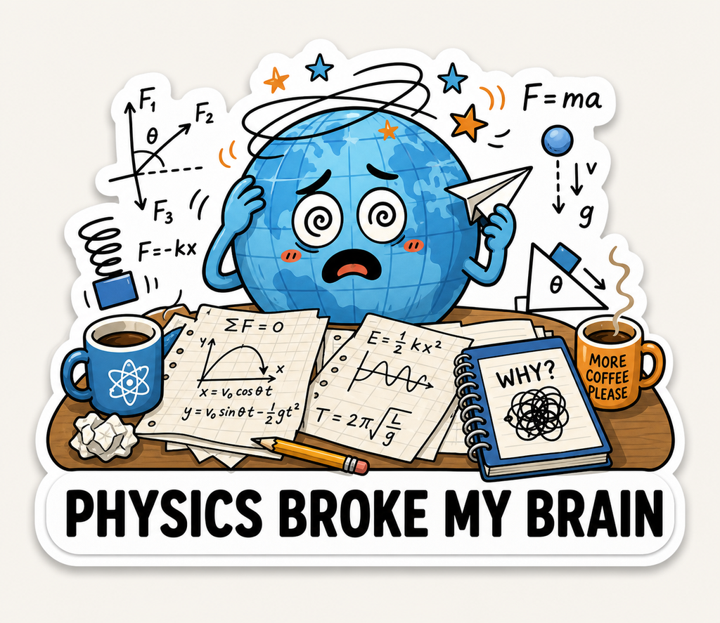 Funny School Subject Sticker Collection – 10 Study & Student Life Vinyl Stickers