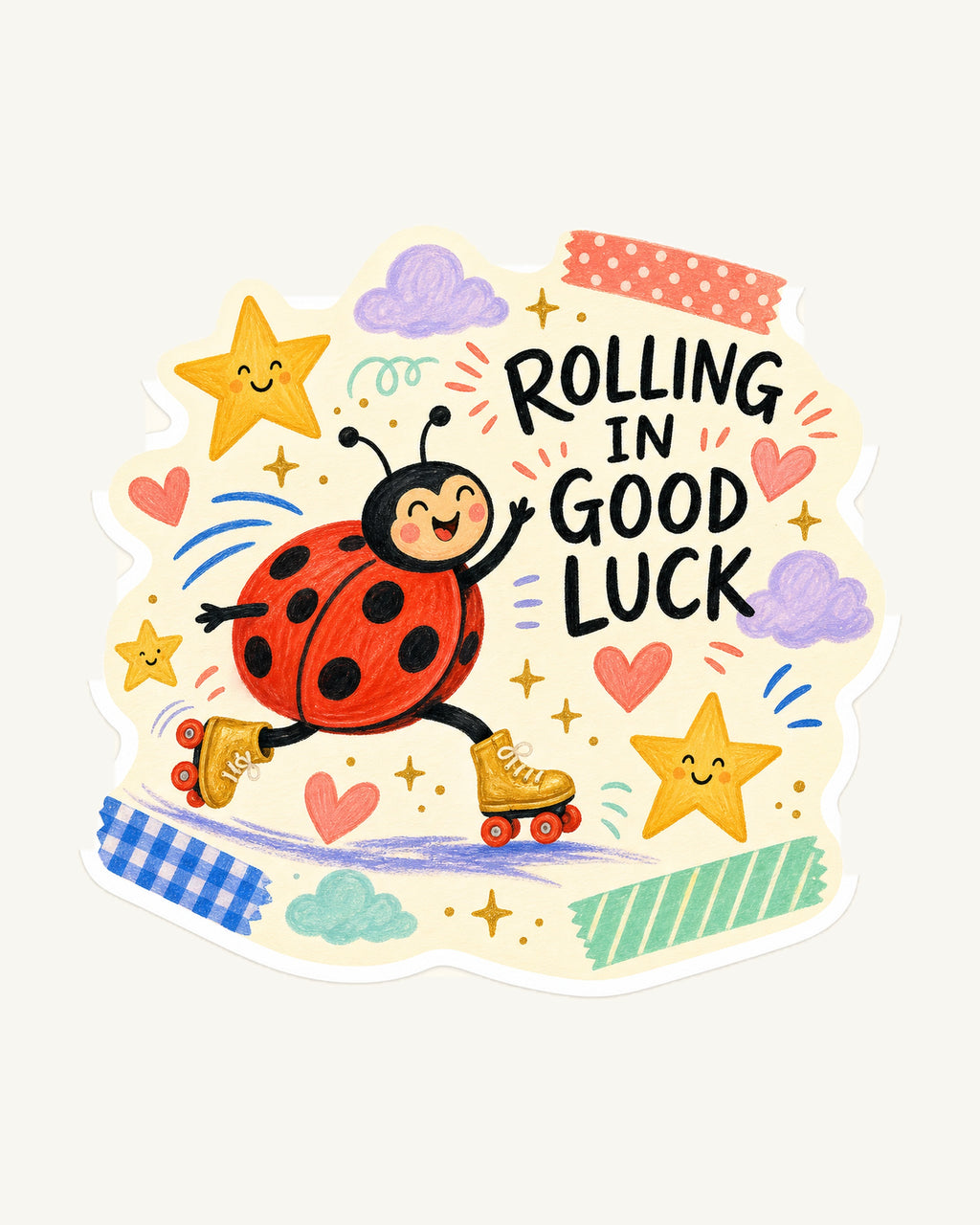 Lucky Charm Sticker Collection – 10 Cute Positive Affirmation Vinyl Stickers