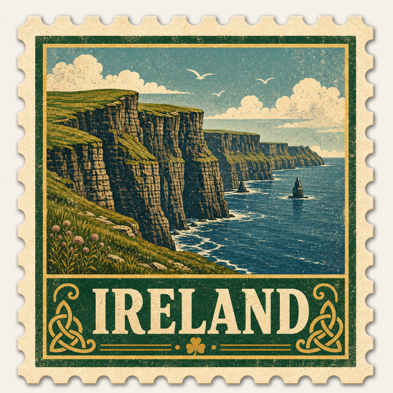 Vintage Travel Stamp Sticker Collection – Retro Country Stickers