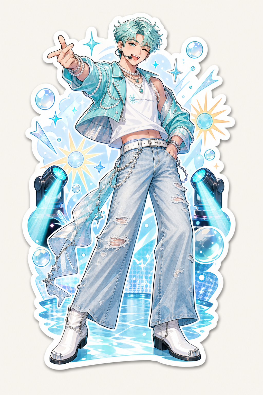 K-pop Inspired Sticker Collection - Stage Star Vinyl Stickers
