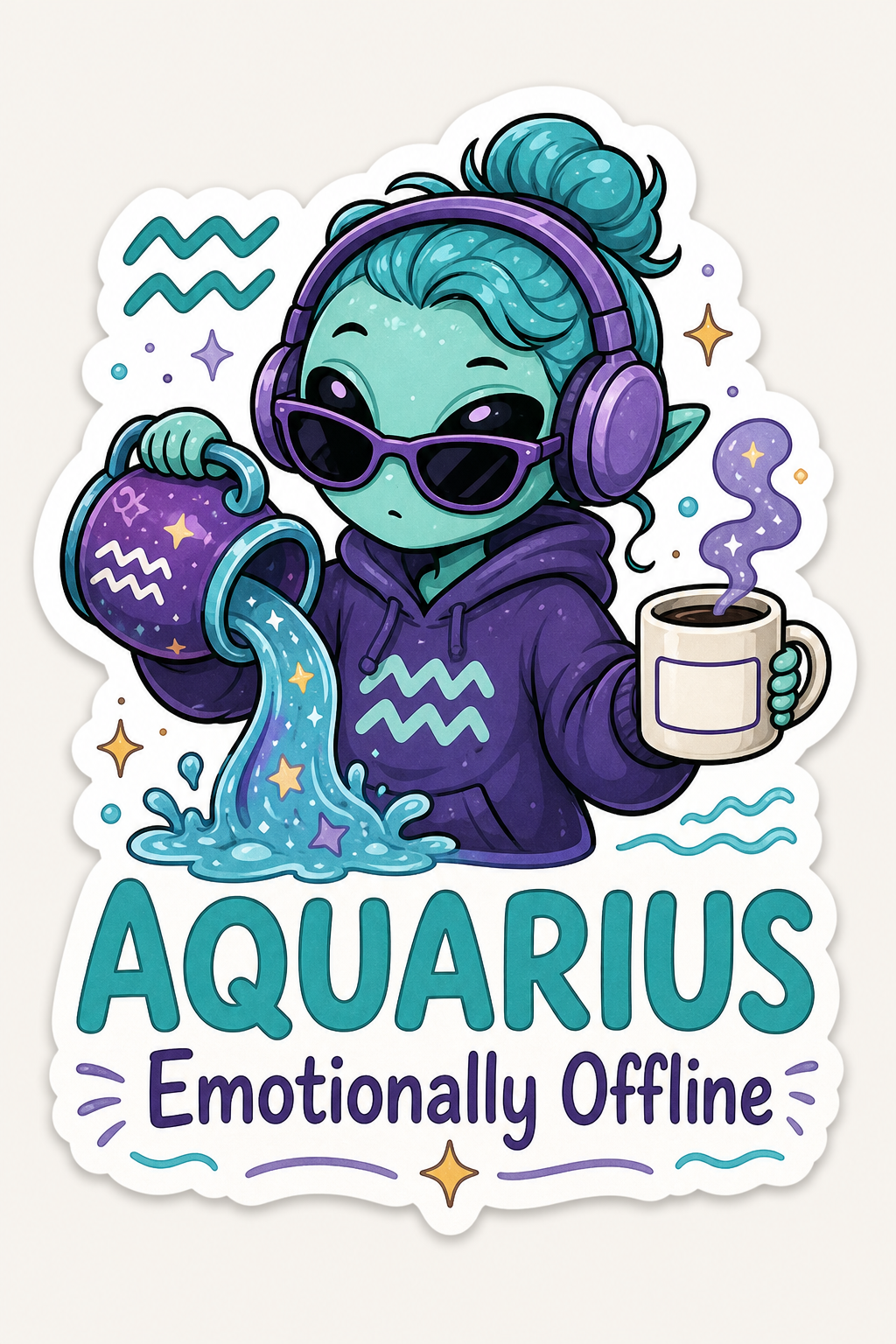 Cute Zodiac Sticker Collection – 12 Astrology Sign Vinyl Stickers