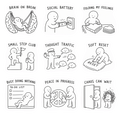 🌿 Calm Mind Sticker Sheet – 9 Cozy Mental Wellness Designs