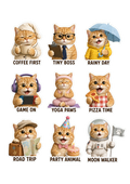 🐱 Everyday Cat Adventures Sticker Sheet (9 Designs)