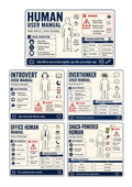 Funny Human User Manual Sticker Sheet – 5 Adulting & Office Humor Stickers